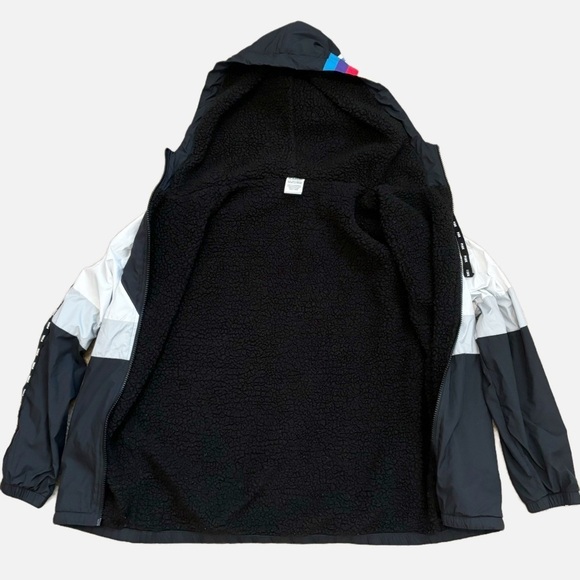 Victoria's Secret PINK Sherpa Lined Full Zip Anorak Hoodie Jacket Rainbow Logo - Picture 11 of 15